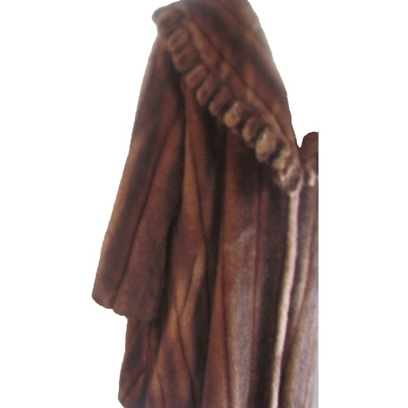 Women's Faux Fur Designer C H Couture Helene Brown Faux Mink Fur Coat 12.R - Picture 11 of 16